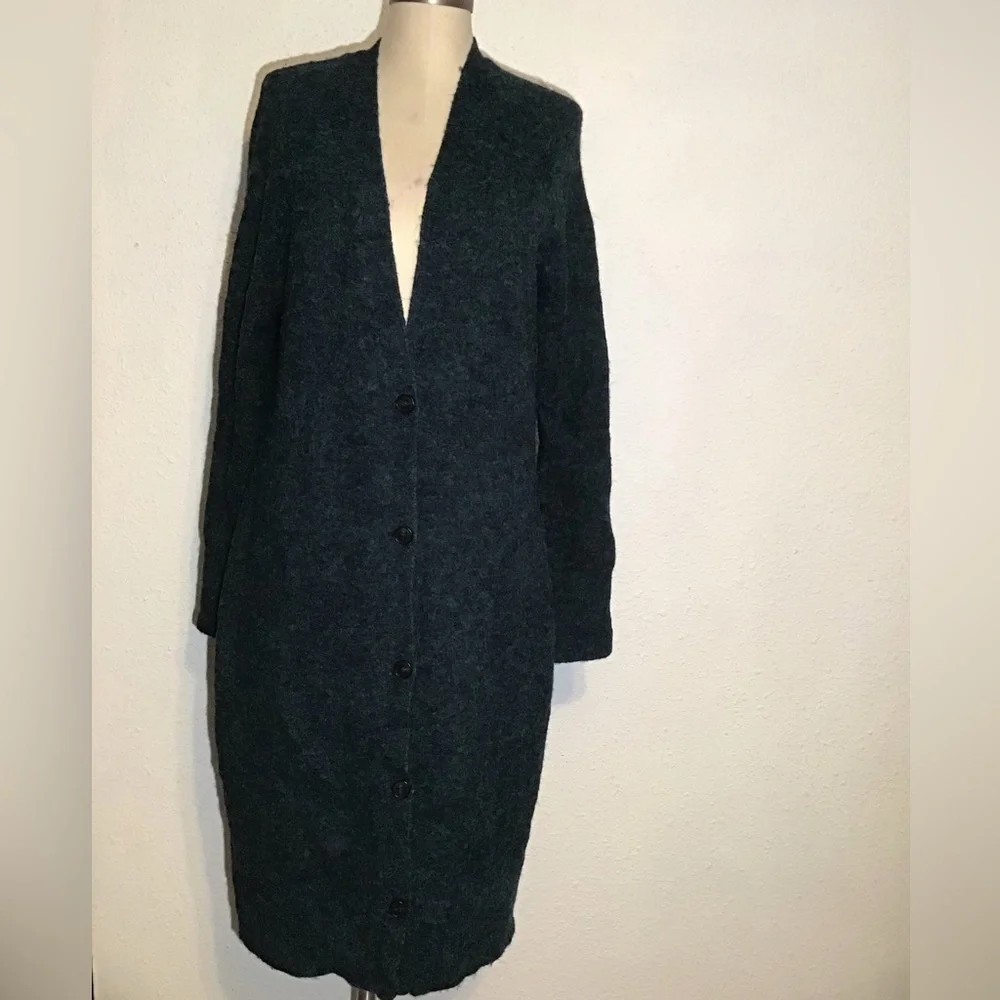 Ann Taylor green/black long sweater cardigan size medium - Picture 1 of 12